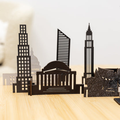 Wooden Travel Decor Memory City – USA Buildings