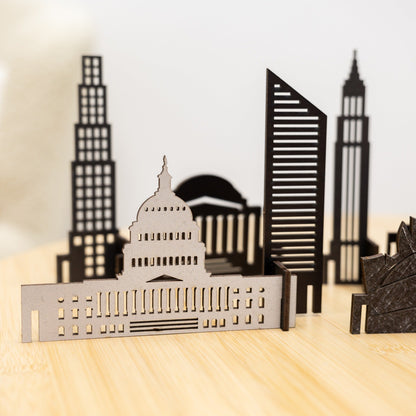 Wooden Travel Decor Memory City – USA Buildings