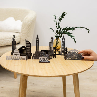 Wooden Travel Decor Memory City – USA Buildings