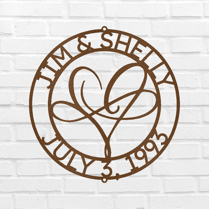 Custom Metal Wall Art - Personalized Wedding Infinity Name Sign