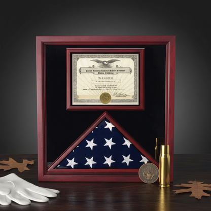 Flag Connections Extra Large Award and Flag Display Case for 3x5 flag