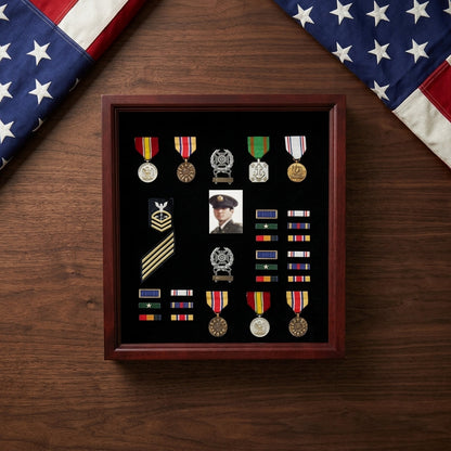 Personalized flag display case - Fit 3' x 5' flag.