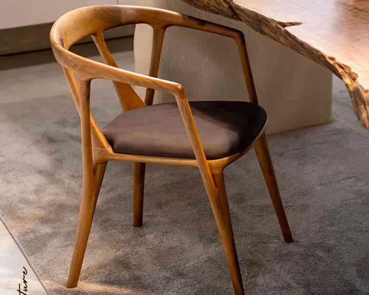 Luxury Premium Solid Walnut Chair - Italian Style