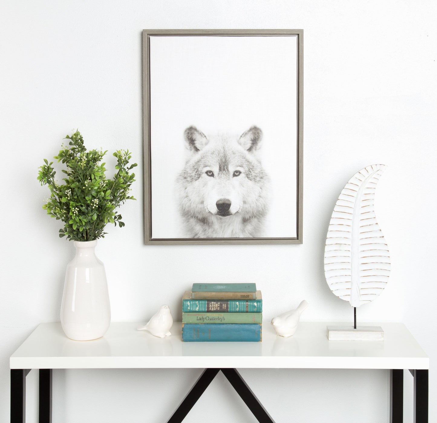 Sylvie Wolf Framed Canvas by Simon Te Tai