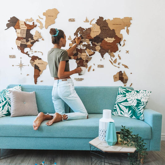 Bundle: Map, Flags Pins, Travel box