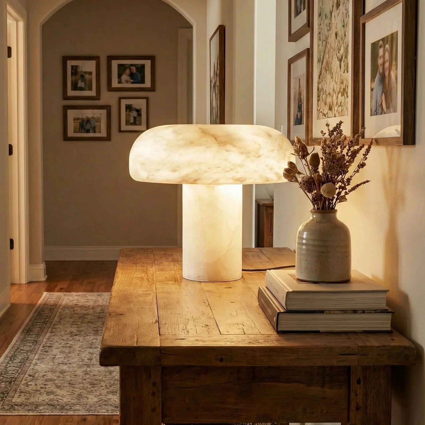 Mushroom Type Alabaster Table Lamp