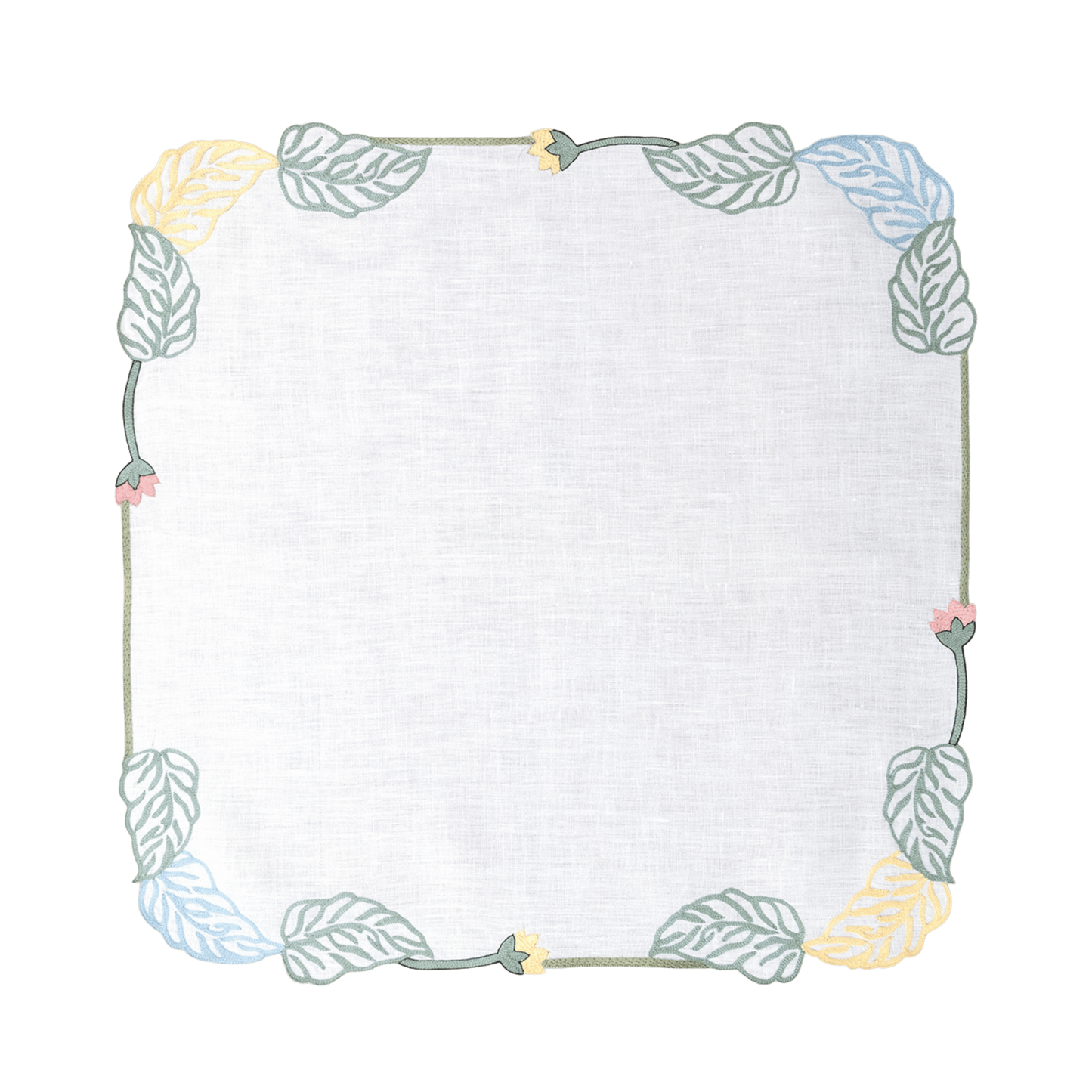 Hand Embroidered Climbing Rose Napkins 18" x 18" (Set of 4)