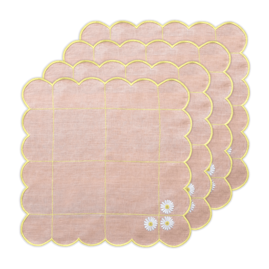 Hand Embroidered Trellis Napkin 18" x 18" (Set of 4)