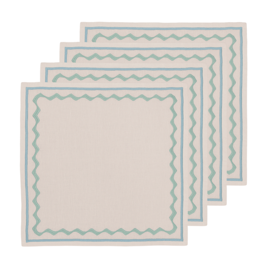 Embroidered Ripple Stitch Napkins 18" x 18" (Set of 4)