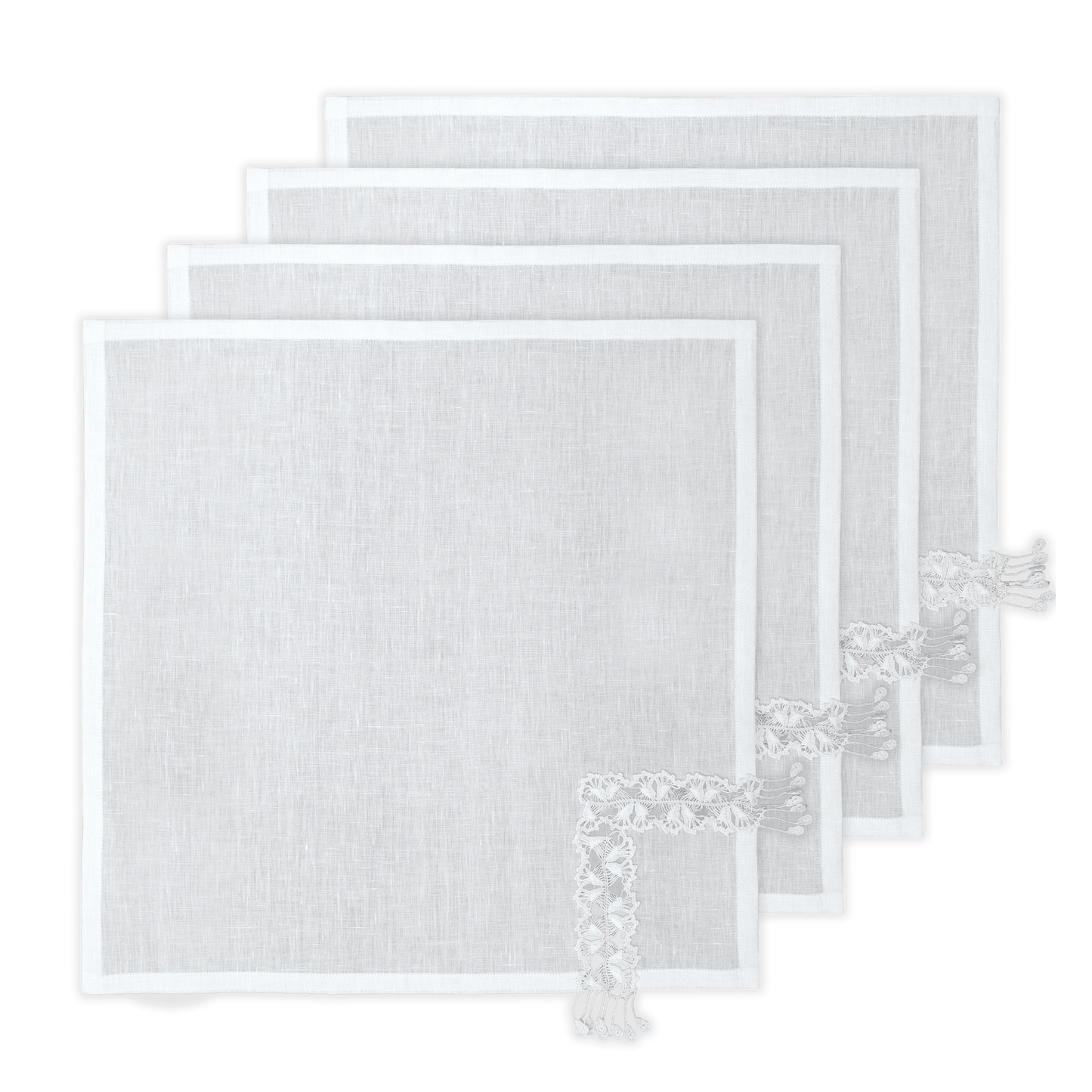 Hand Crochet Napkins 18" x 18" (Set of 4)