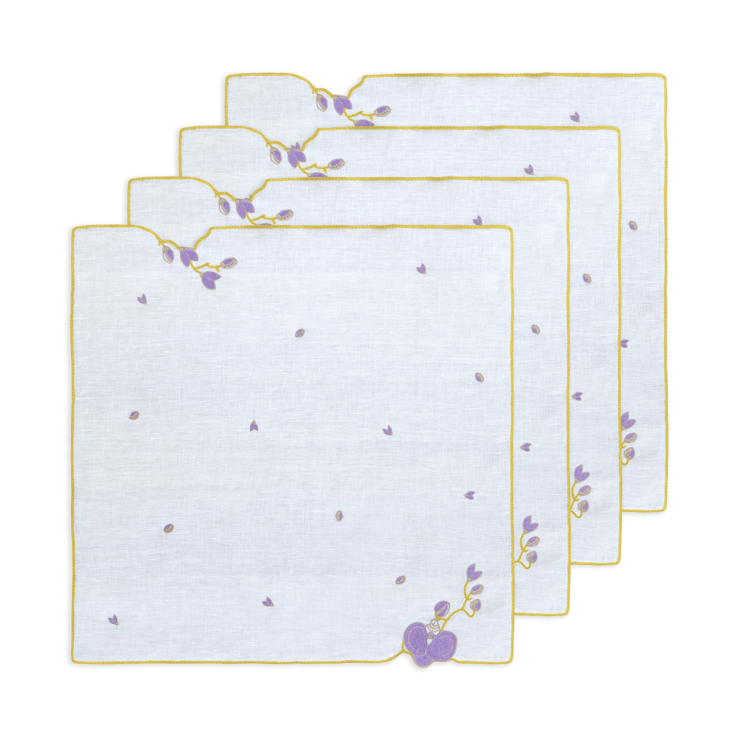 Hand Embroidered Vintage Floral Napkin 18" x 18" (Set of 4)