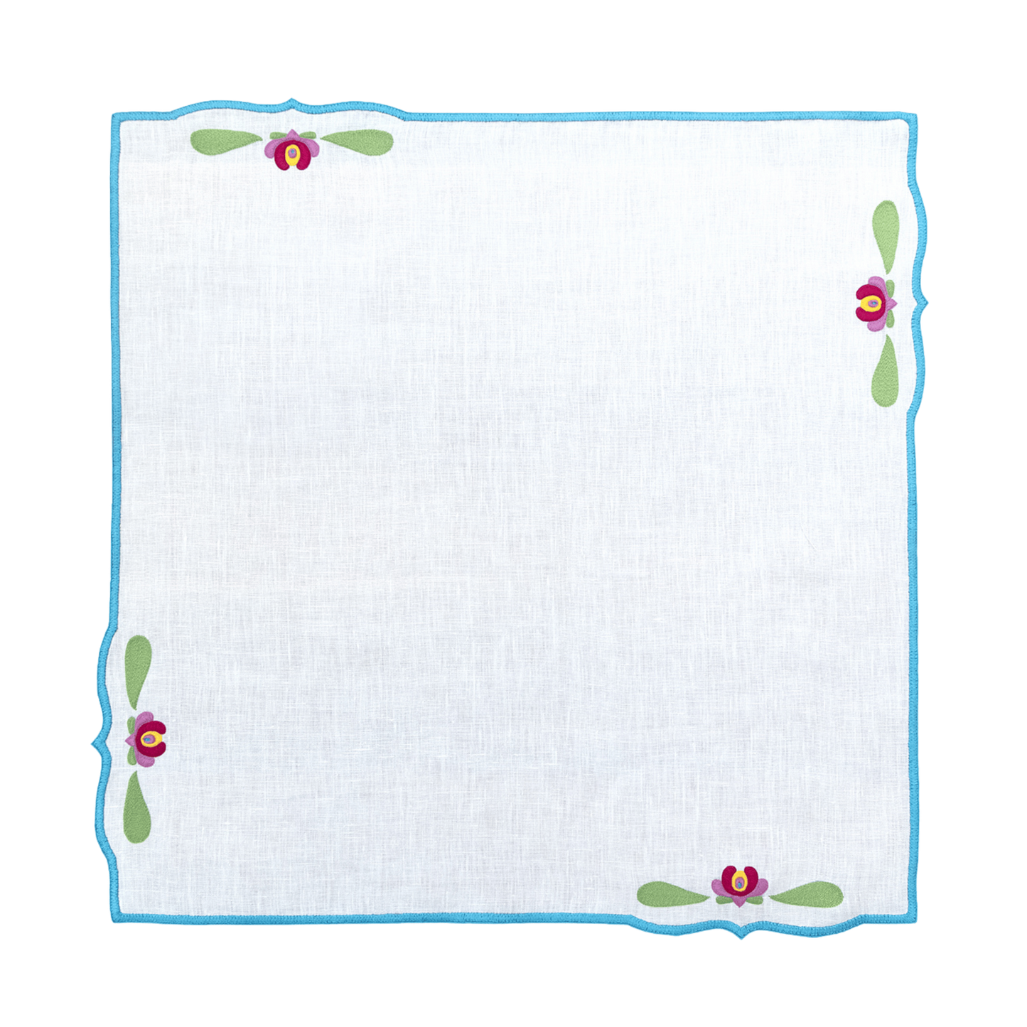 Hand Embroidered Heirloom Petals Napkins 18" x 18" (Set of 4)