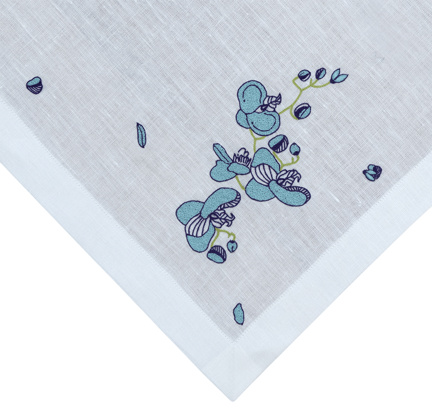 Hand Embroidered  Vintage Floral Napkins 18" x 18" (Set of 4)