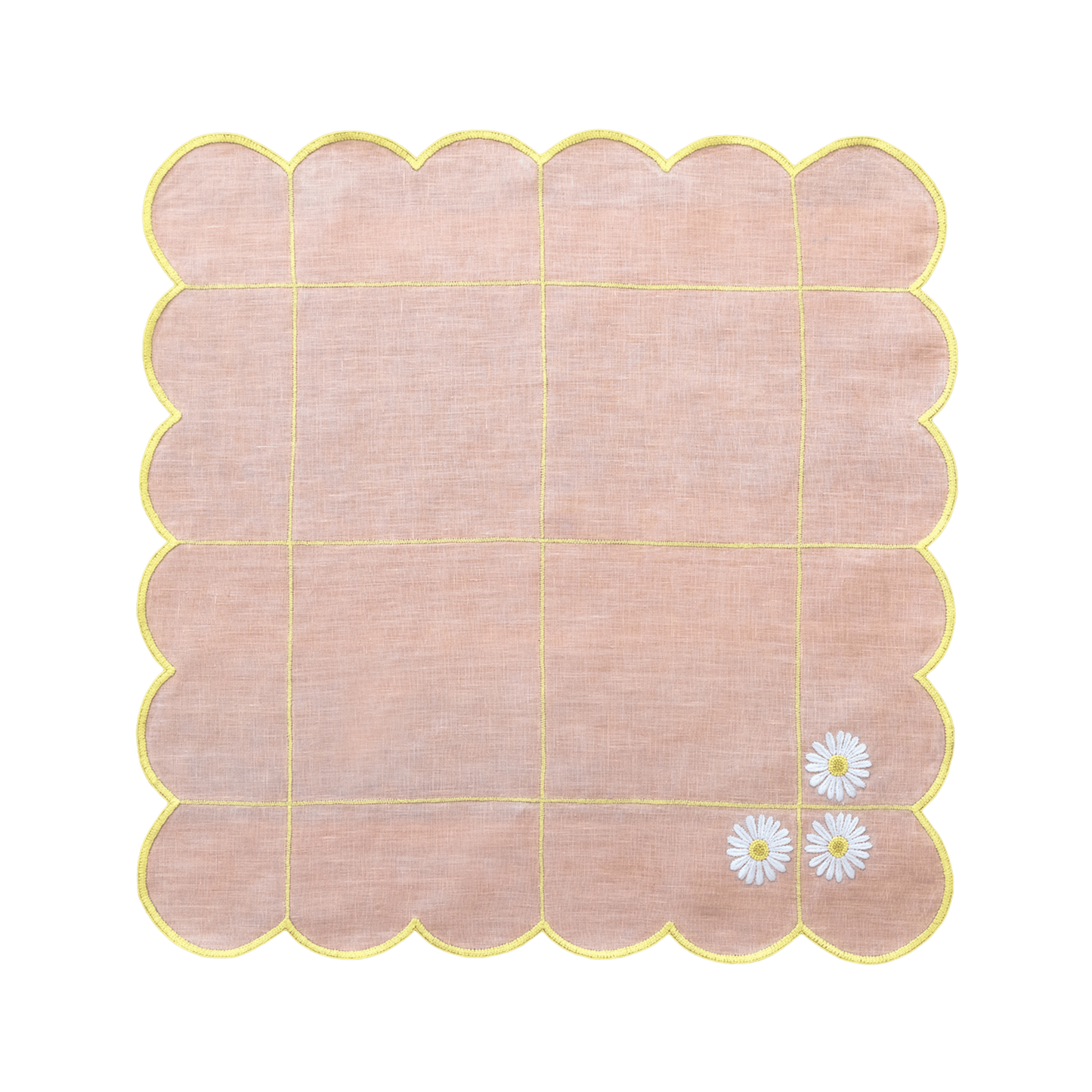 Hand Embroidered Trellis Napkin 18" x 18" (Set of 4)