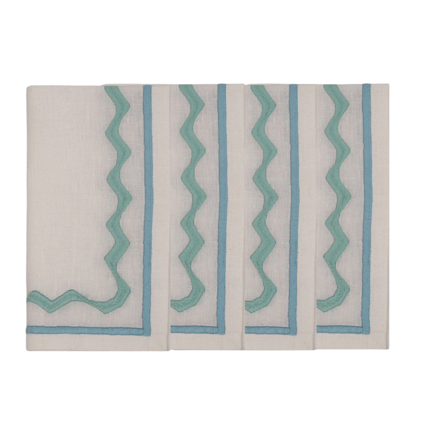 Embroidered Ripple Stitch Napkins 18" x 18" (Set of 4)