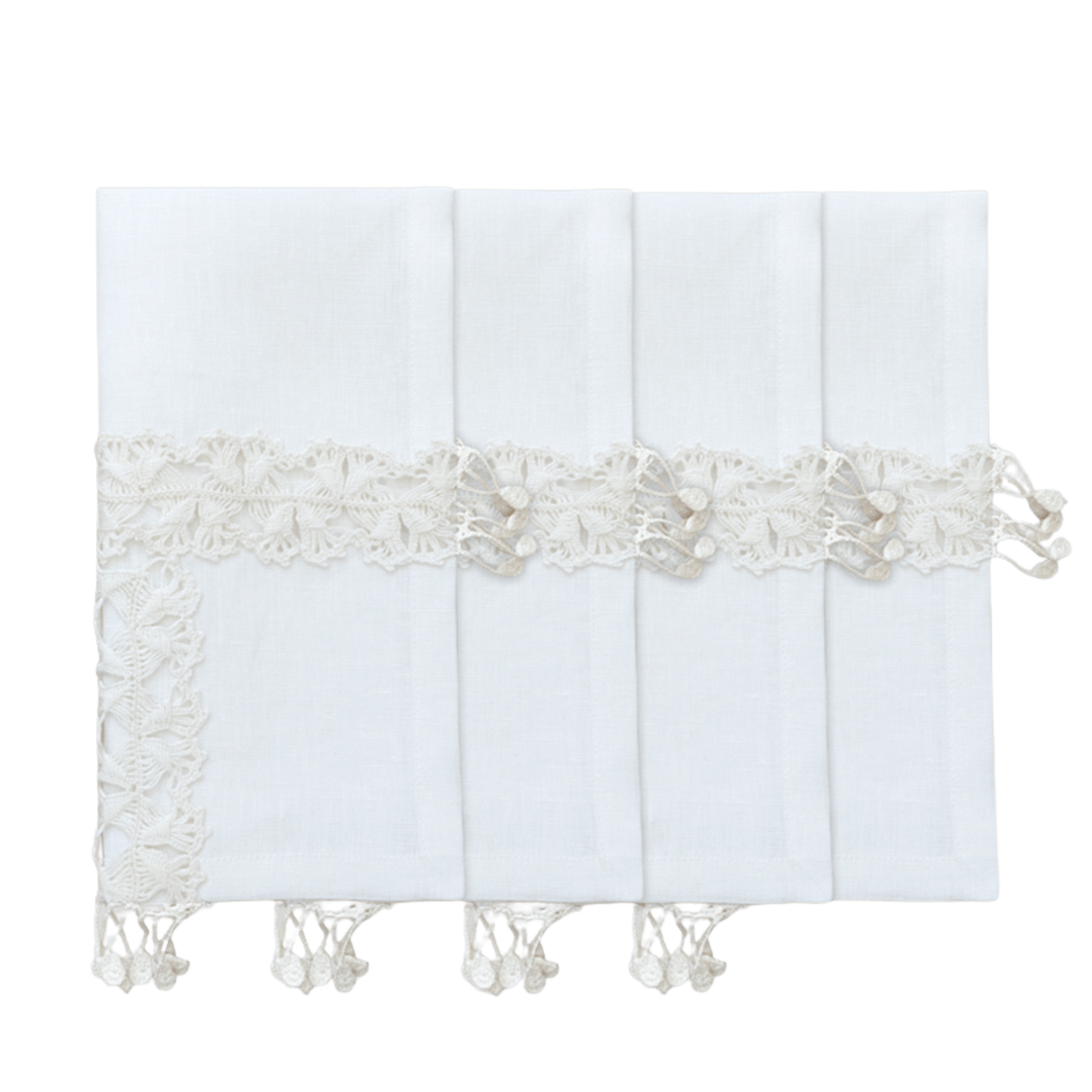 Hand Crochet Napkins 18" x 18" (Set of 4)