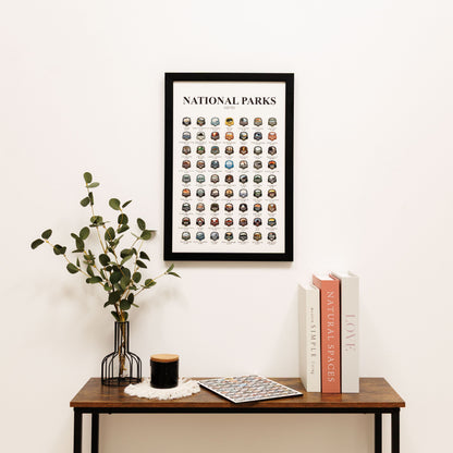 Poster Travel Tracker National Parks USA
