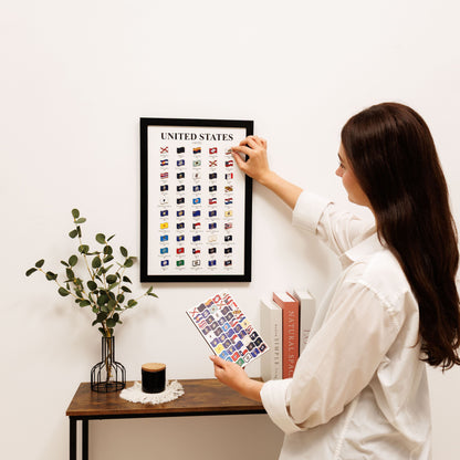 Poster Travel Tracker States USA