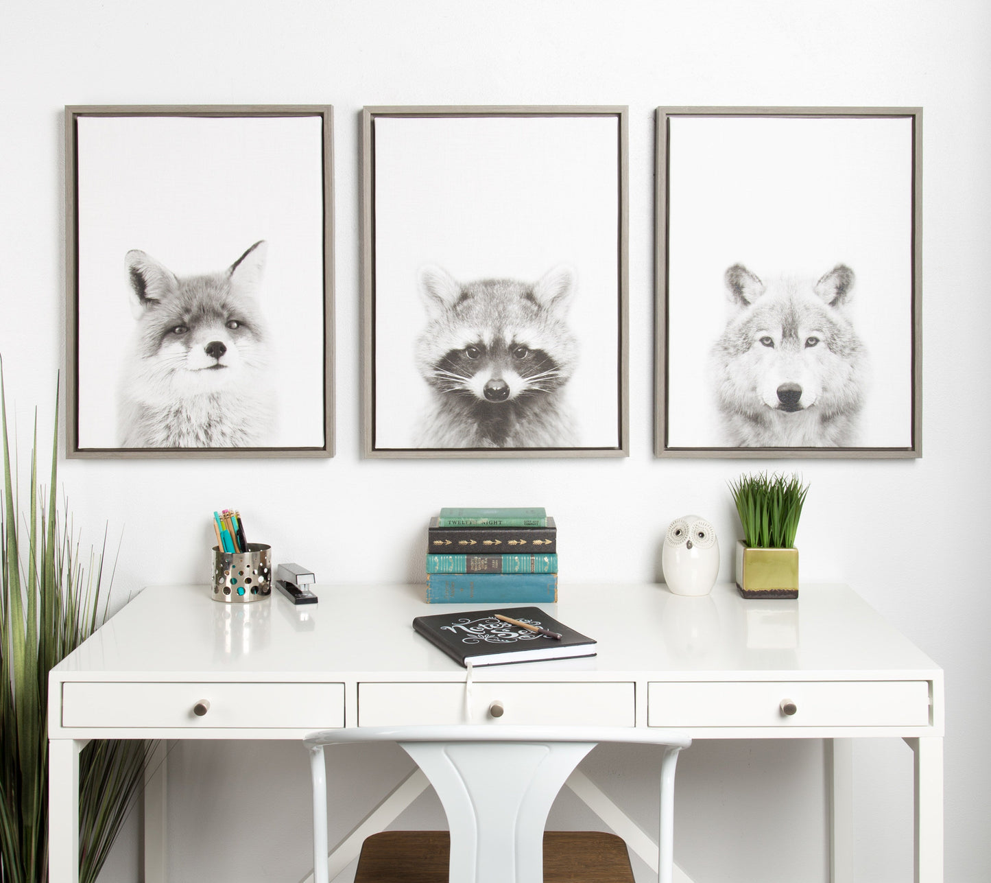 Sylvie Wolf Framed Canvas by Simon Te Tai