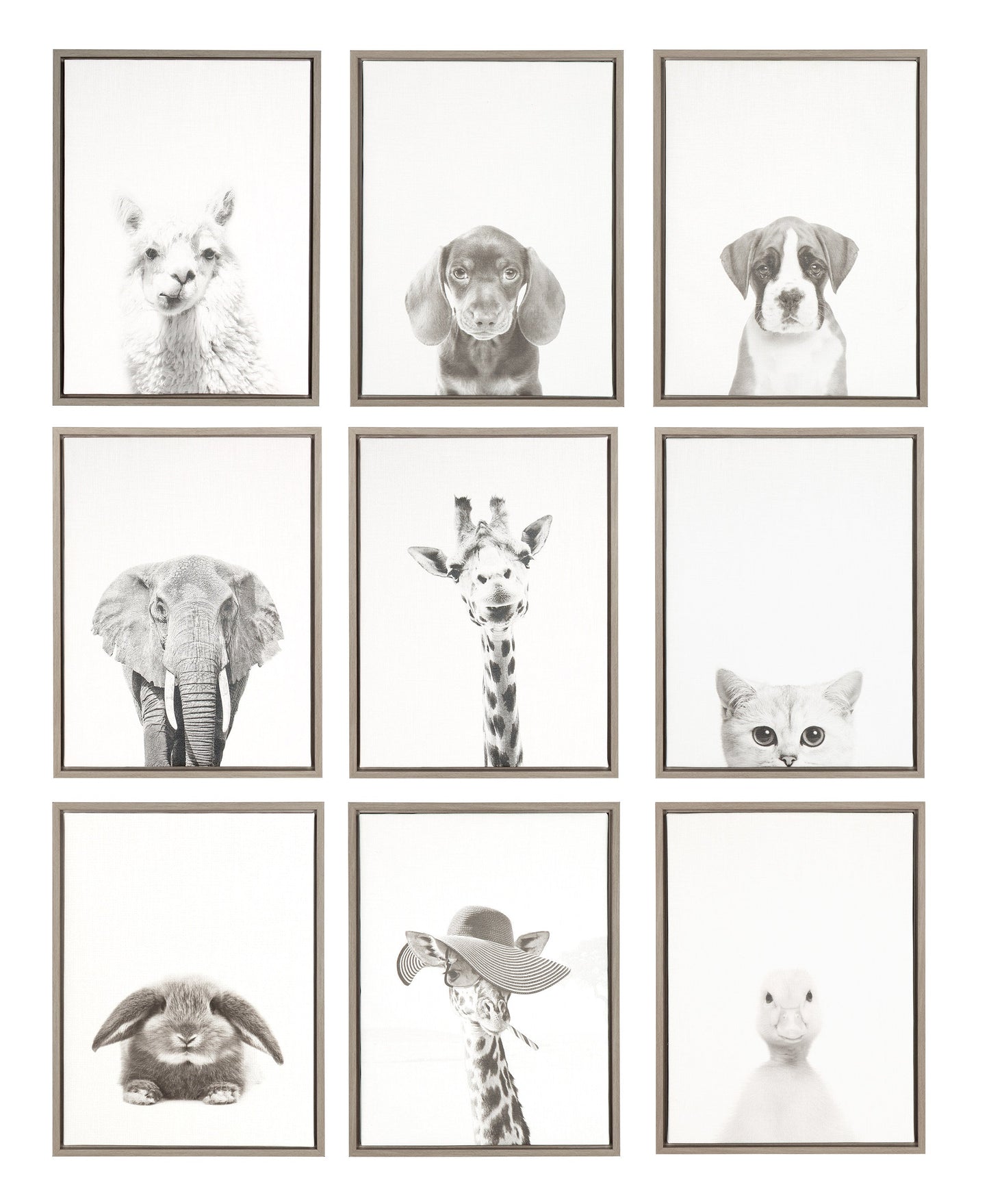 Sylvie Giraffe Framed Canvas by Simon Te of Tai Prints