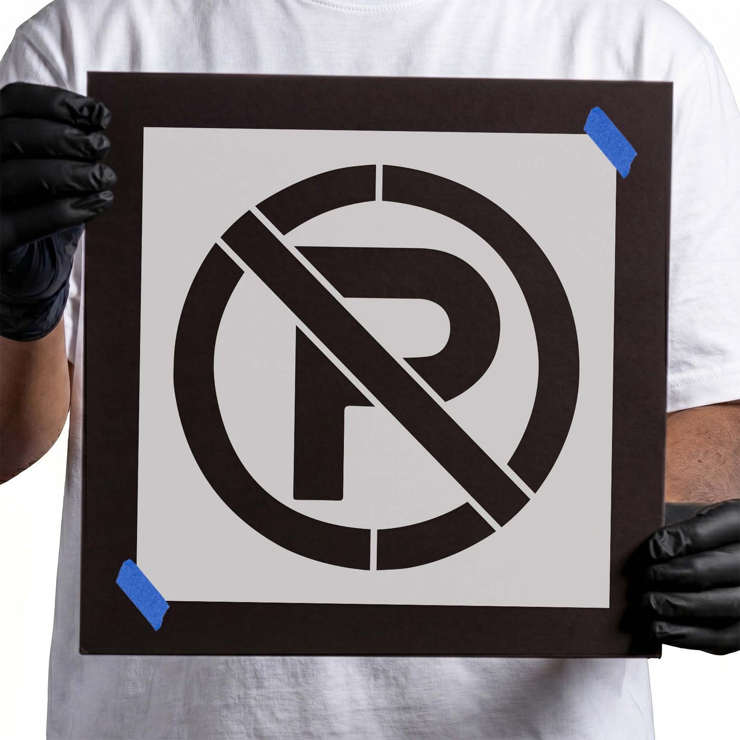 No Parking Symbol Stencil