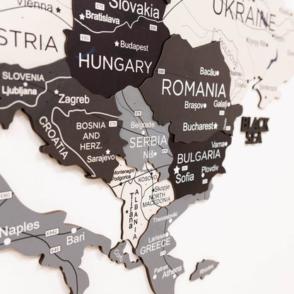 3D Europe Wooden Map Nordik