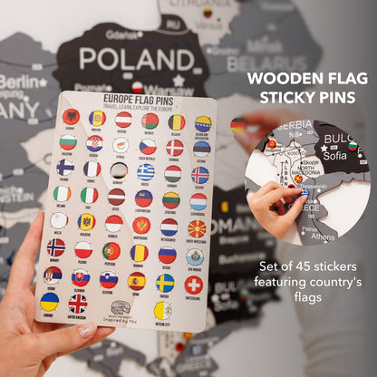 3D Europe Wooden Map Nordik