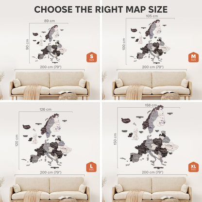 3D Europe Wooden Map Nordik
