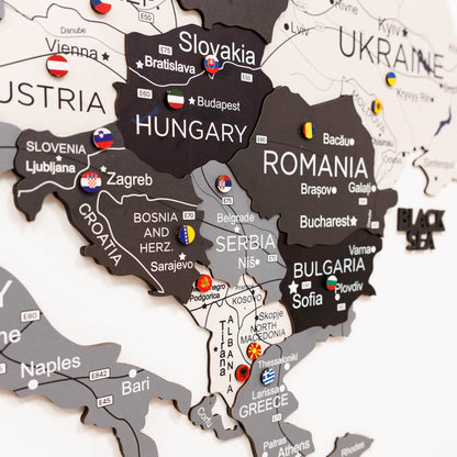 3D Europe Wooden Map Nordik
