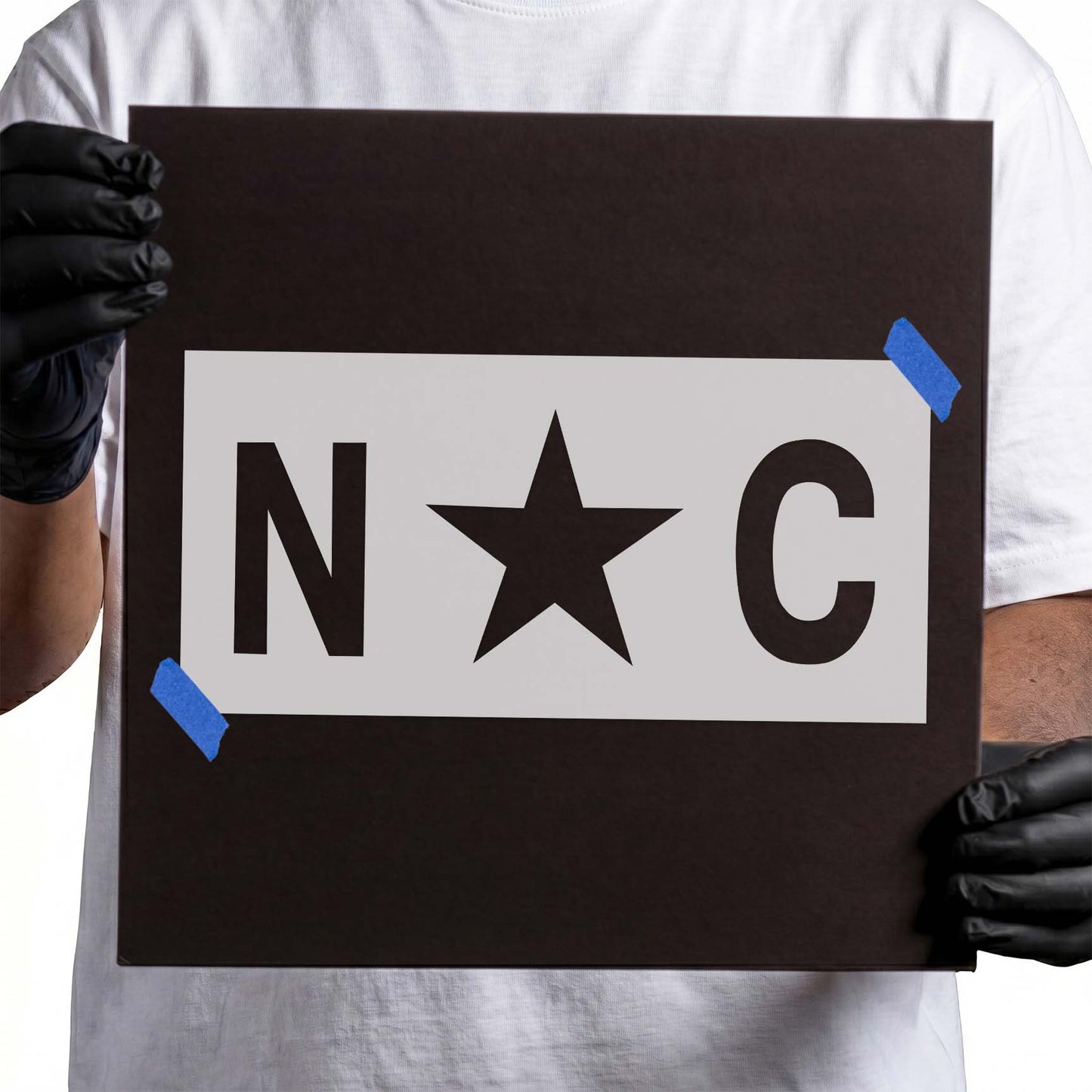 North Carolina State Flag Simplified Stencil