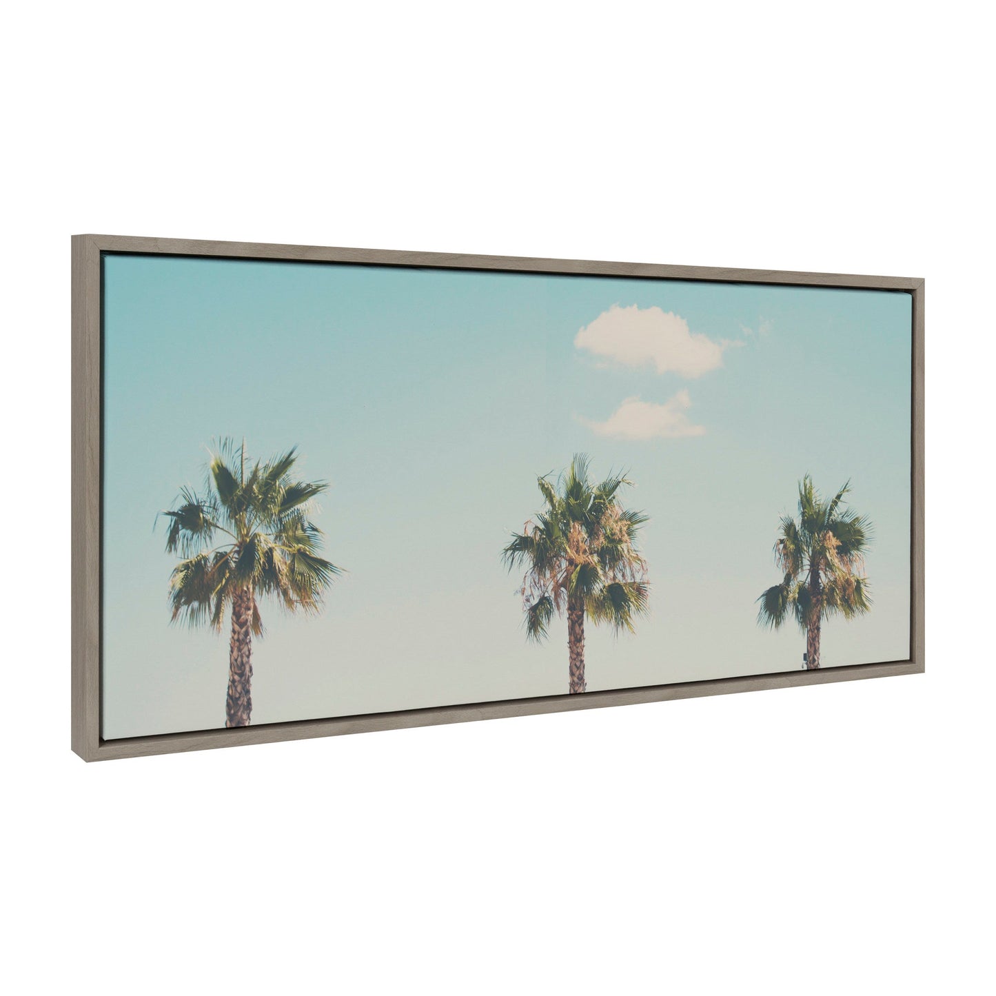 Sylvie A Trio of Palm Trees Framed Canvas by Laura Evans