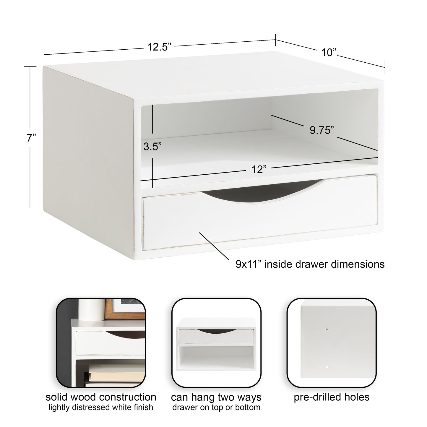 Hutton Floating Wall Shelf with Drawer