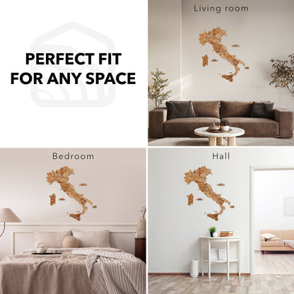 Wooden Map of Italy – Oak