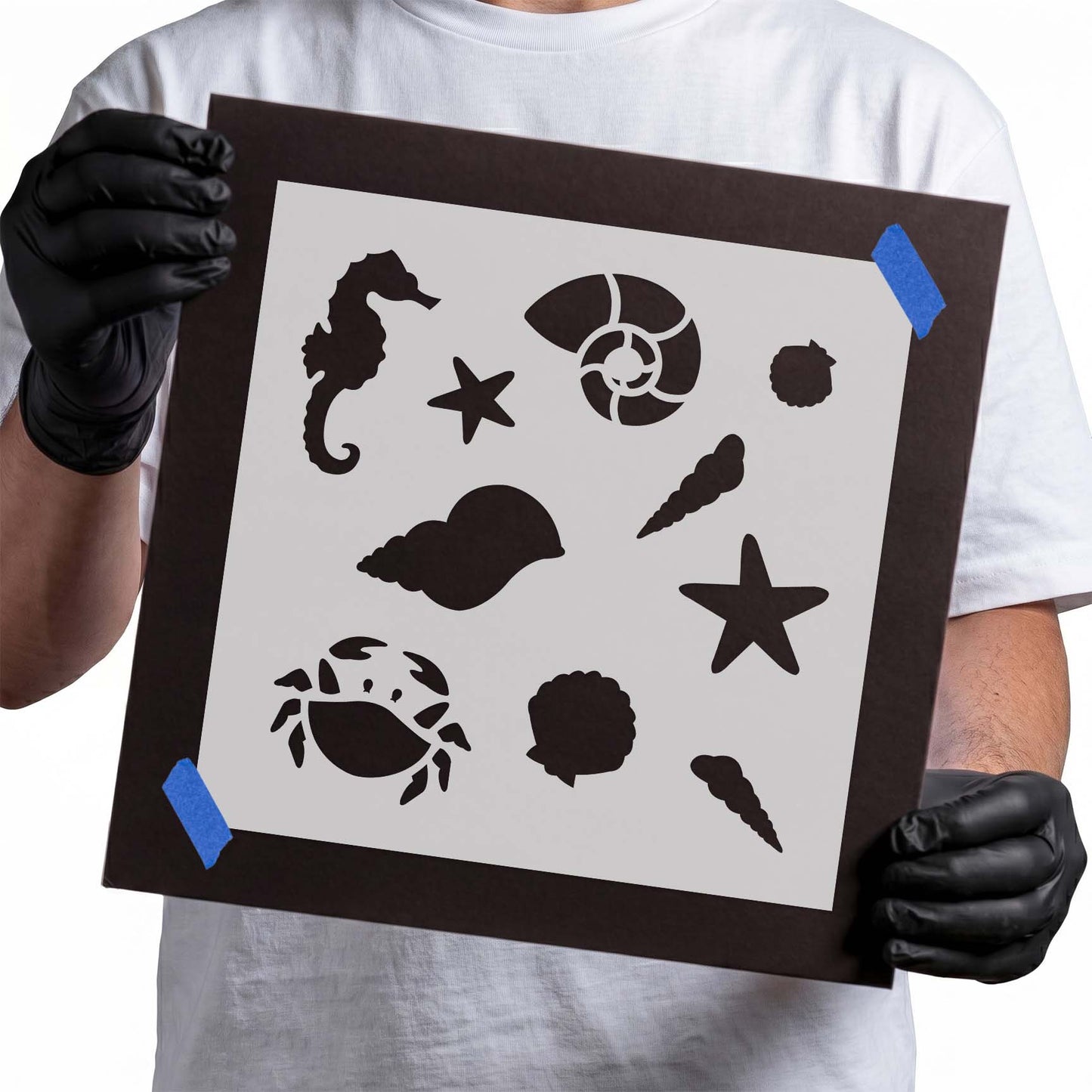 Ocean Symbols Pattern Stencil