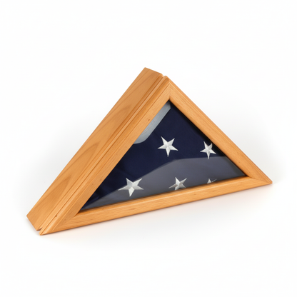 Officers Flag Display Case for 3Ft X 5Ft Flag - Oak Military Flag Shadow Box