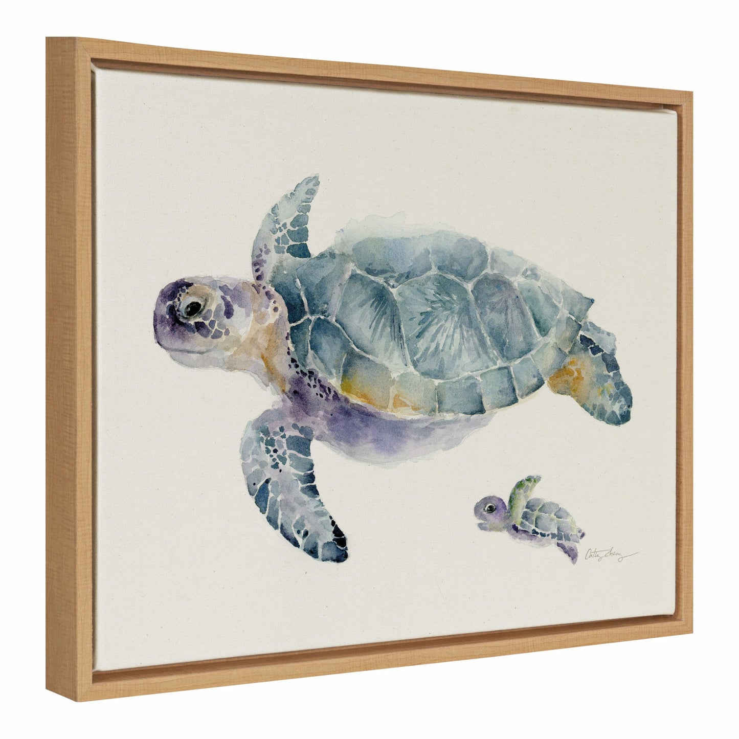 Sylvie Swim Along with Me Framed Canvas by Cathy Zhang
