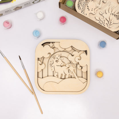 3D DIY Wood Painting Kit for Kids – Unicorn