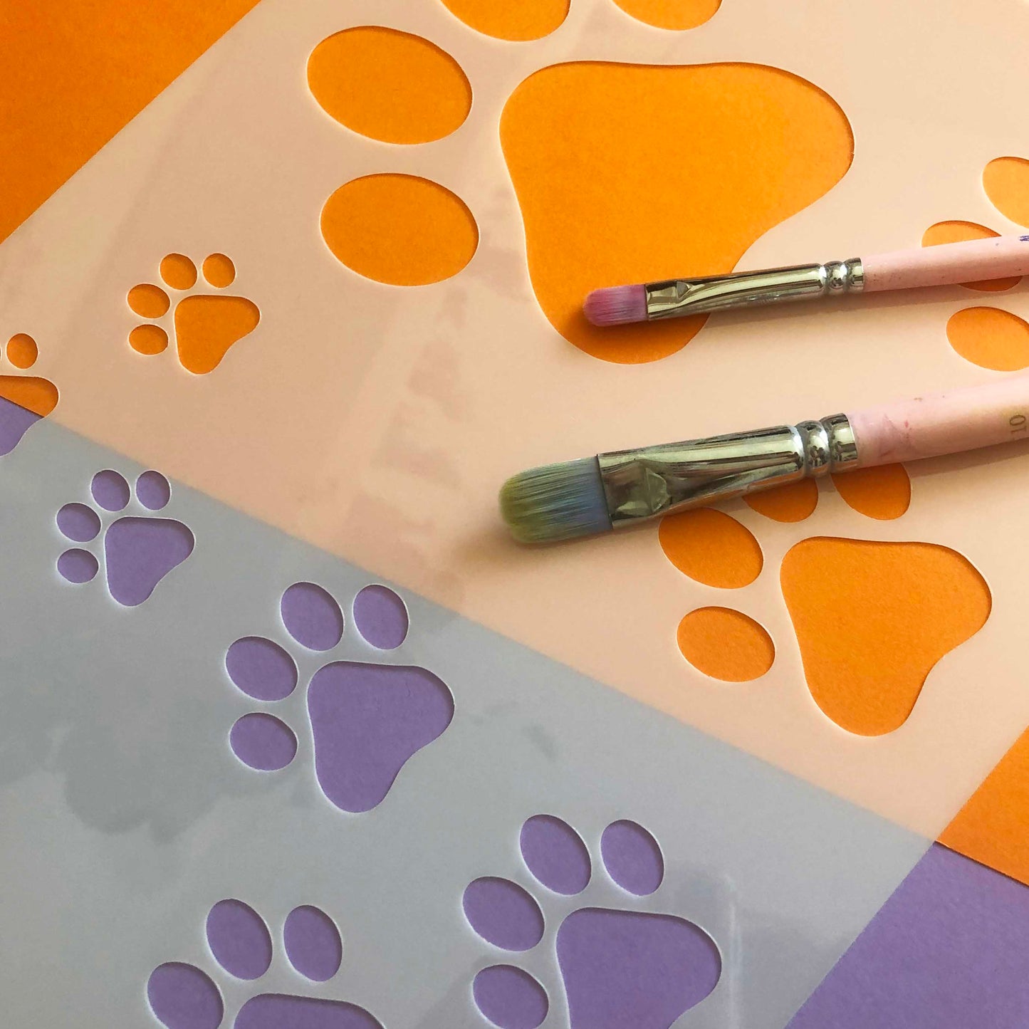 Paw Prints Stencil
