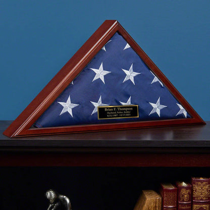 Flag Connections Flag Case for American Veteran Burial Flag Cherry Finish 5' x 9.5' flag
