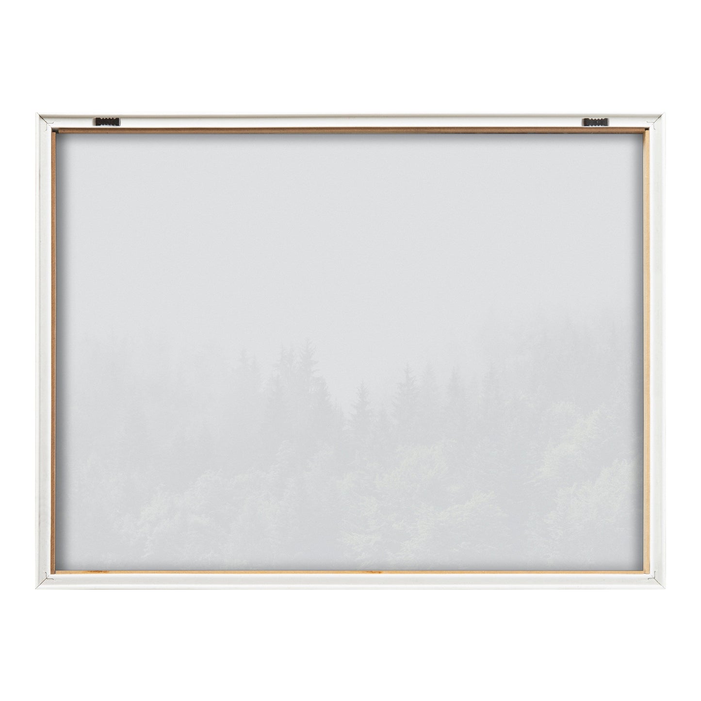 Blake Lush Green Forest on a Foggy Day Framed Printed Glass by The Creative Bunch Studio
