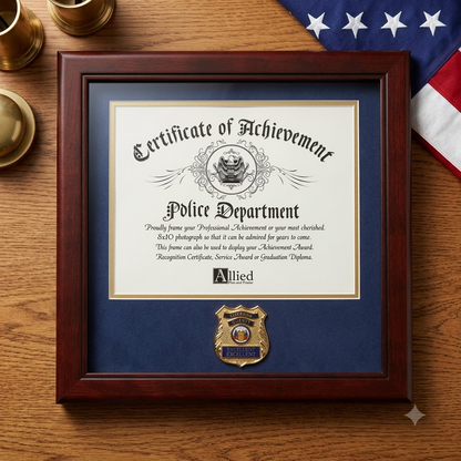 United States Police Officer Certificate of Achievement Frame with Medallion - 8 x 10 inch