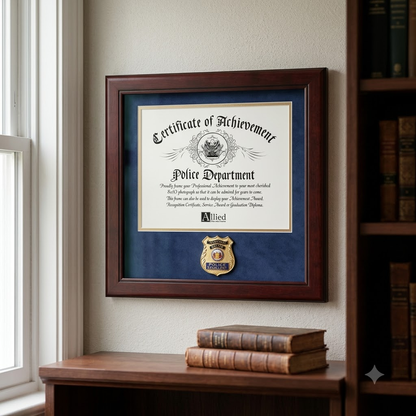 United States Police Officer Certificate of Achievement Frame with Medallion - 8 x 10 inch