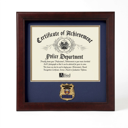 United States Police Officer Certificate of Achievement Frame with Medallion - 8 x 10 inch