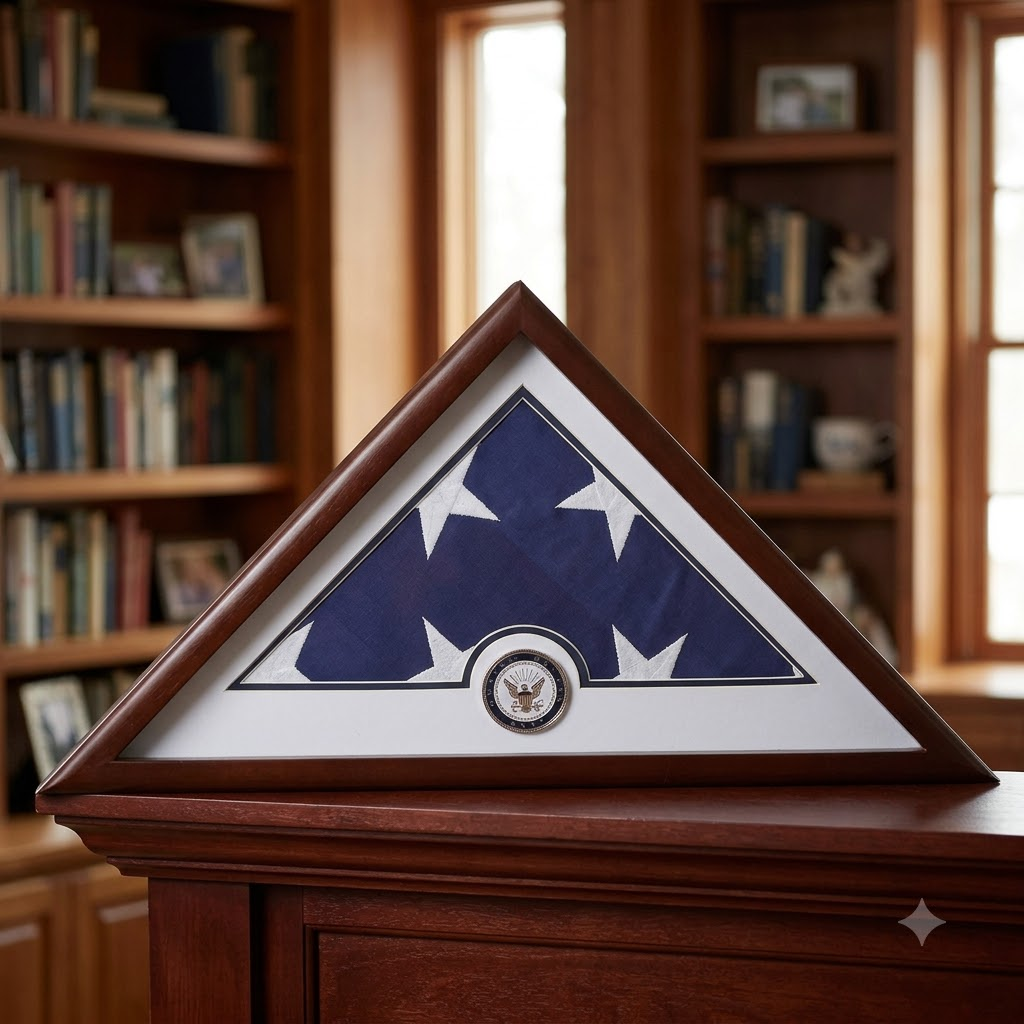 US Navy Interment American Burial Flag Display Case