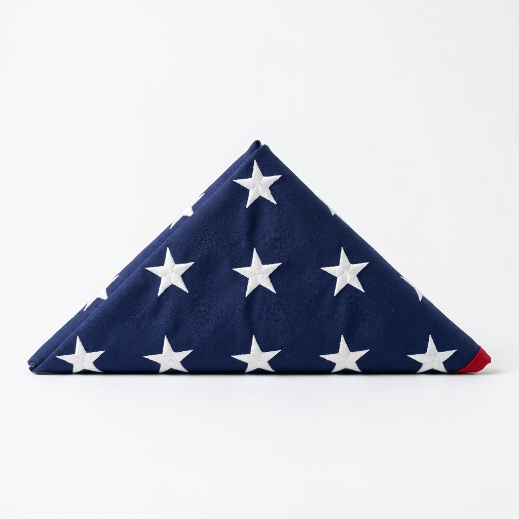 Pre Folded American Flag, American Flag Comes Folded - 3ft x 5ft American Flag.