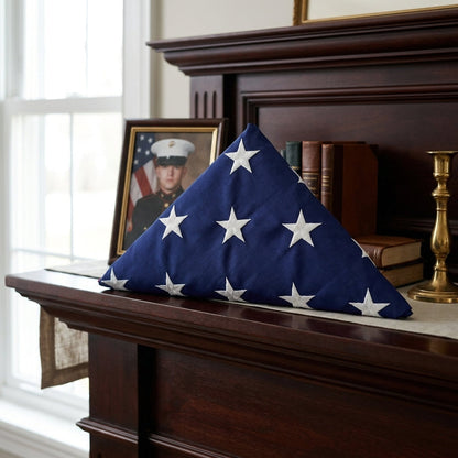 Pre Folded American Flag, American Flag Comes Folded - 3ft x 5ft American Flag.