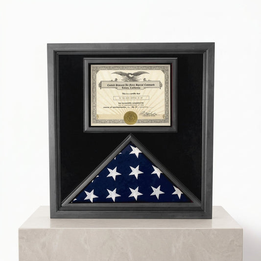 Flag and Certificate Case Black Frame, flag certificate holder
