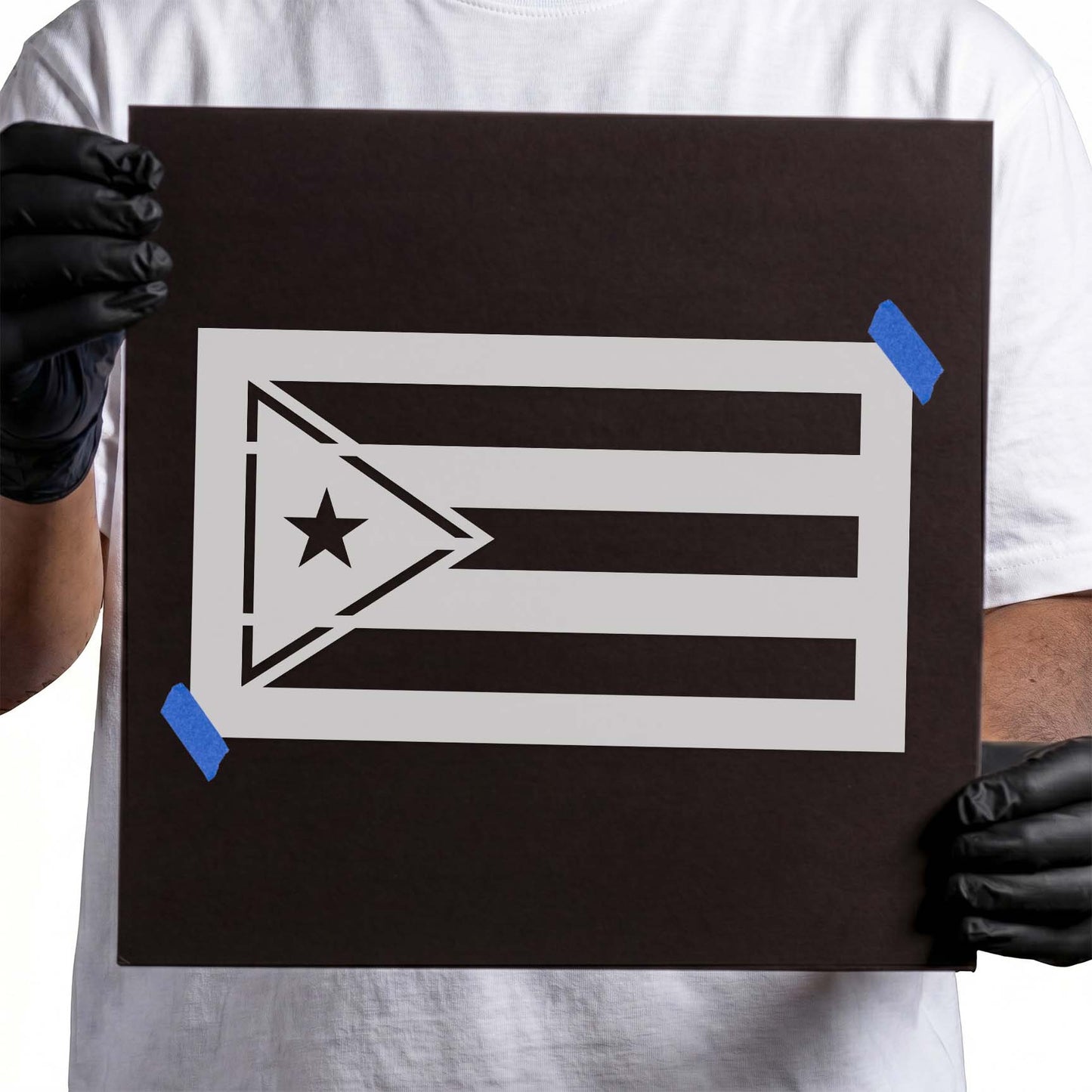 Puerto Rico Flag Long Stencil