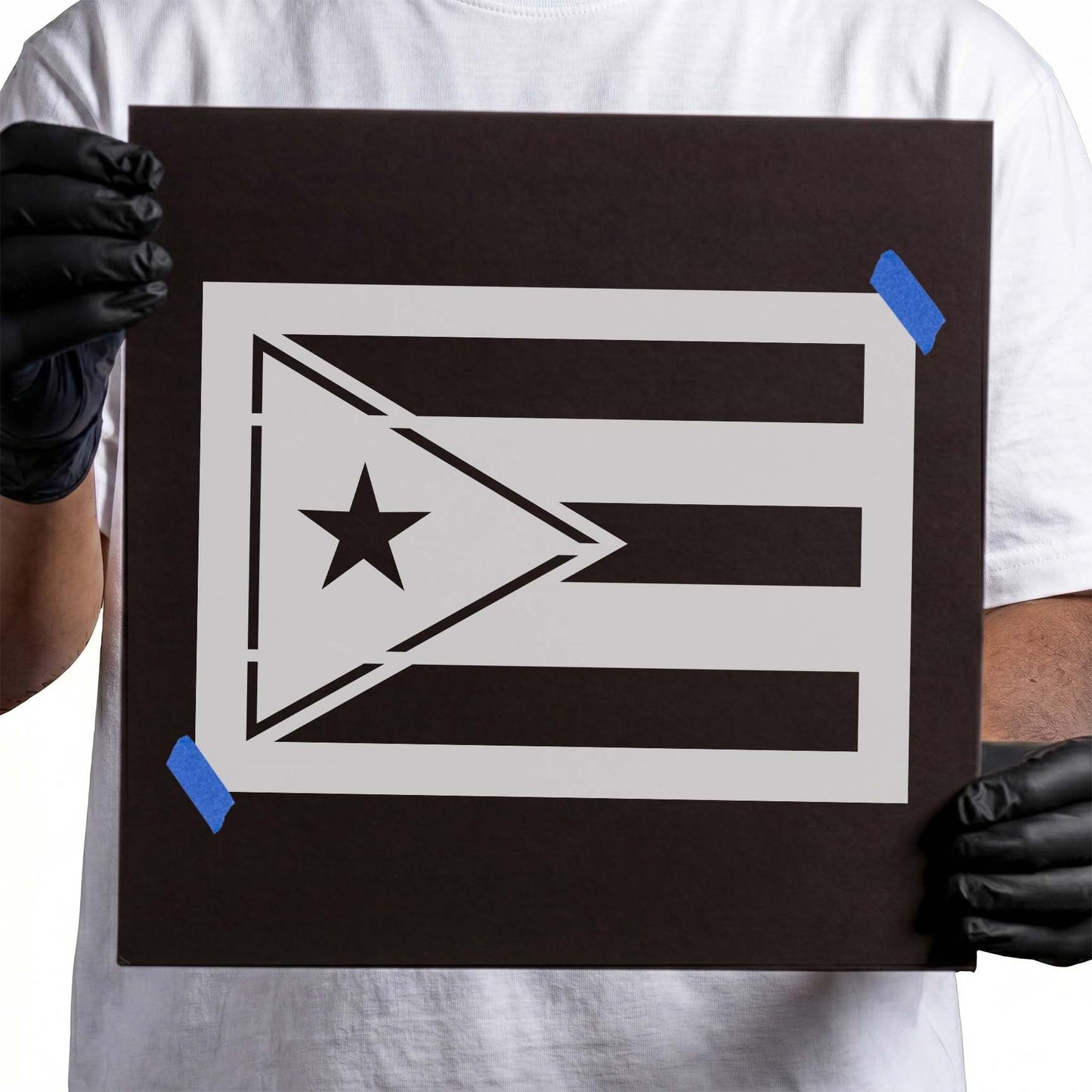 Puerto Rico Flag Short Stencil