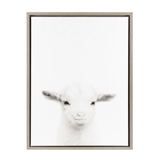 Sylvie Baby Goat Framed Canvas by Simon Te Tai